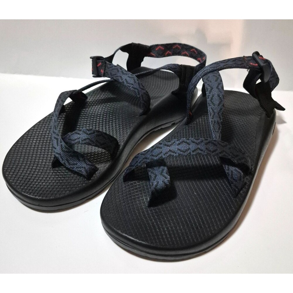 Chaco Men's Black & Navy Comfort Sandals Adjustable Straps Rubber Soles Sz M12